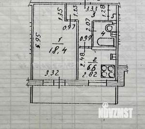 1-к квартира, вторичка, 35м2, 6/9 этаж