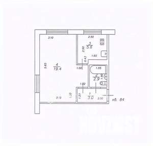 1-к квартира, вторичка, 31м2, 1/5 этаж