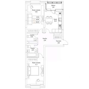 2-к квартира, вторичка, 63м2, 5/9 этаж