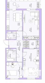 3-к квартира, вторичка, 77м2, 4/19 этаж