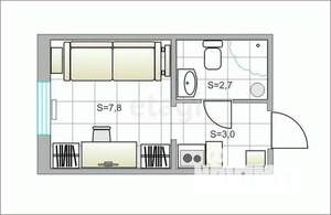Студия квартира, вторичка, 13м2, 1/5 этаж