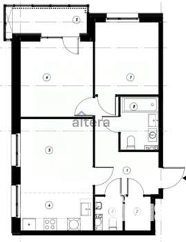 3-к квартира, вторичка, 58м2, 7/19 этаж