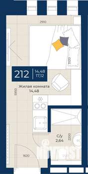 1-к квартира, вторичка, 17м2, 2/5 этаж