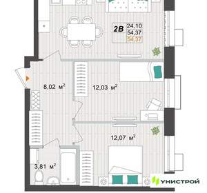 2-к квартира, вторичка, 54м2, 6/9 этаж