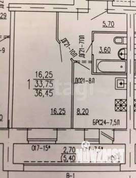 1-к квартира, вторичка, 35м2, 2/9 этаж