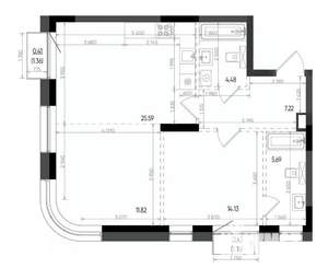 2-к квартира, вторичка, 70м2, 4/22 этаж