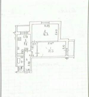 2-к квартира, вторичка, 58м2, 14/17 этаж