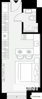 1-к квартира, вторичка, 22м2, 7/27 этаж
