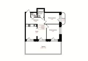 2-к квартира, вторичка, 63м2, 6/25 этаж