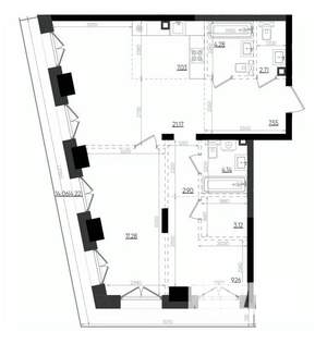 2-к квартира, вторичка, 84м2, 6/19 этаж