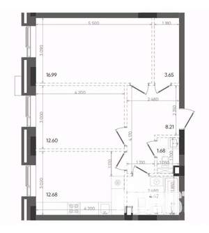 2-к квартира, вторичка, 60м2, 14/22 этаж