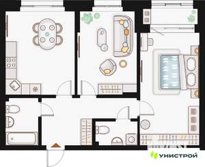 2-к квартира, вторичка, 69м2, 2/20 этаж