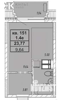 Студия квартира, строящийся дом, 24м2, 18/24 этаж