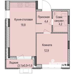1-к квартира, строящийся дом, 42м2, 10/14 этаж
