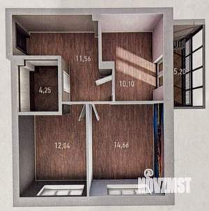 2-к квартира, вторичка, 53м2, 13/15 этаж