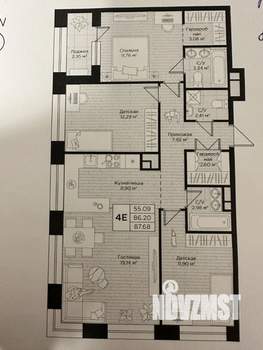 4-к квартира, вторичка, 86м2, 5/24 этаж