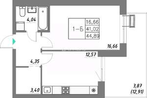 1-к квартира, вторичка, 41м2, 4/9 этаж