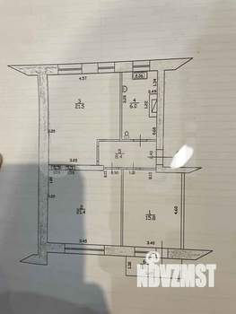 3-к квартира, вторичка, 74м2, 2/4 этаж