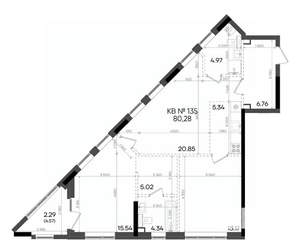 2-к квартира, вторичка, 80м2, 2/23 этаж