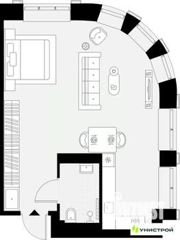 1-к квартира, вторичка, 45м2, 7/27 этаж