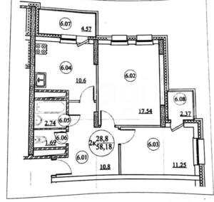 2-к квартира, вторичка, 56м2, 12/18 этаж