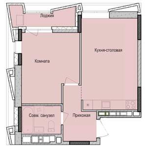 1-к квартира, вторичка, 45м2, 9/23 этаж