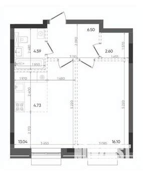 2-к квартира, вторичка, 48м2, 1/14 этаж