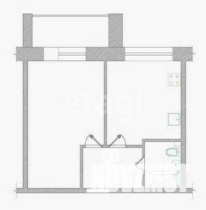 1-к квартира, вторичка, 52м2, 10/16 этаж