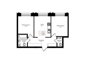 2-к квартира, вторичка, 52м2, 6/25 этаж