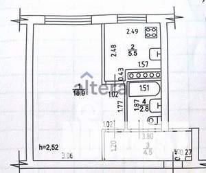 1-к квартира, вторичка, 32м2, 5/5 этаж
