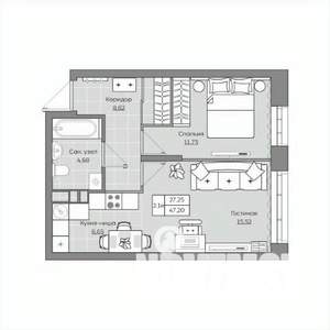 2-к квартира, вторичка, 47м2, 8/19 этаж