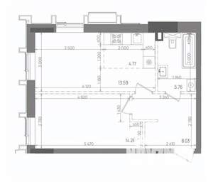 2-к квартира, вторичка, 46м2, 14/22 этаж