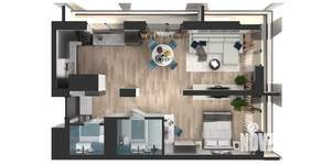 1-к квартира, вторичка, 57м2, 5/25 этаж