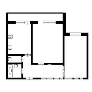 2-к квартира, вторичка, 50м2, 2/6 этаж