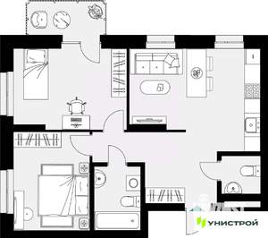 2-к квартира, вторичка, 62м2, 16/18 этаж