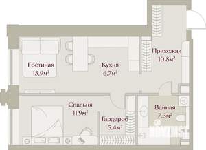 2-к квартира, вторичка, 56м2, 4/8 этаж