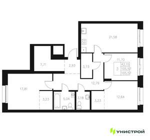 3-к квартира, вторичка, 106м2, 2/7 этаж
