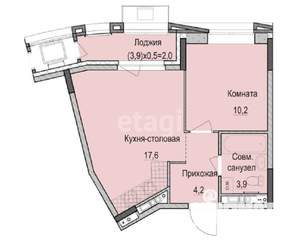 1-к квартира, вторичка, 40м2, 4/16 этаж