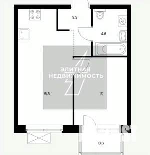 1-к квартира, вторичка, 32м2, 3/13 этаж