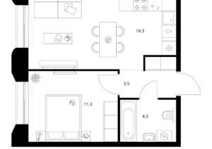 1-к квартира, вторичка, 37м2, 3/8 этаж