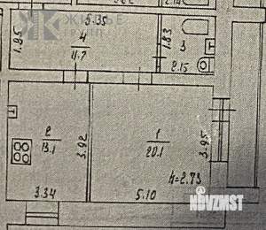 1-к квартира, вторичка, 49м2, 2/9 этаж