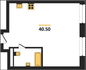 1-к квартира, вторичка, 41м2, 7/25 этаж