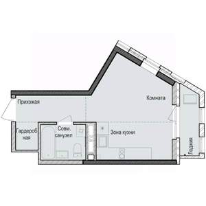 Студия квартира, строящийся дом, 29м2, 22/23 этаж