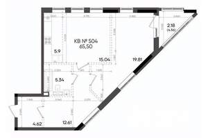 2-к квартира, вторичка, 66м2, 20/23 этаж