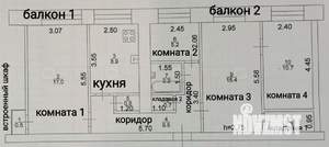 3-к квартира, вторичка, 74м2, 5/5 этаж