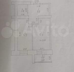 1-к квартира, вторичка, 46м2, 8/10 этаж