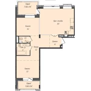 2-к квартира, вторичка, 80м2, 4/4 этаж
