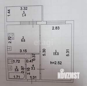 1-к квартира, вторичка, 30м2, 6/19 этаж