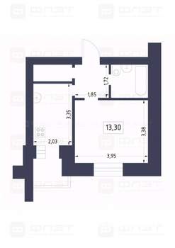 1-к квартира, вторичка, 28м2, 4/9 этаж