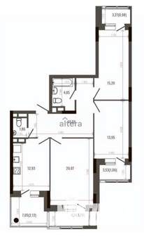 3-к квартира, вторичка, 90м2, 1/8 этаж